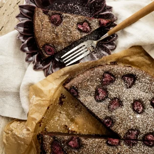 Brownie z malinami