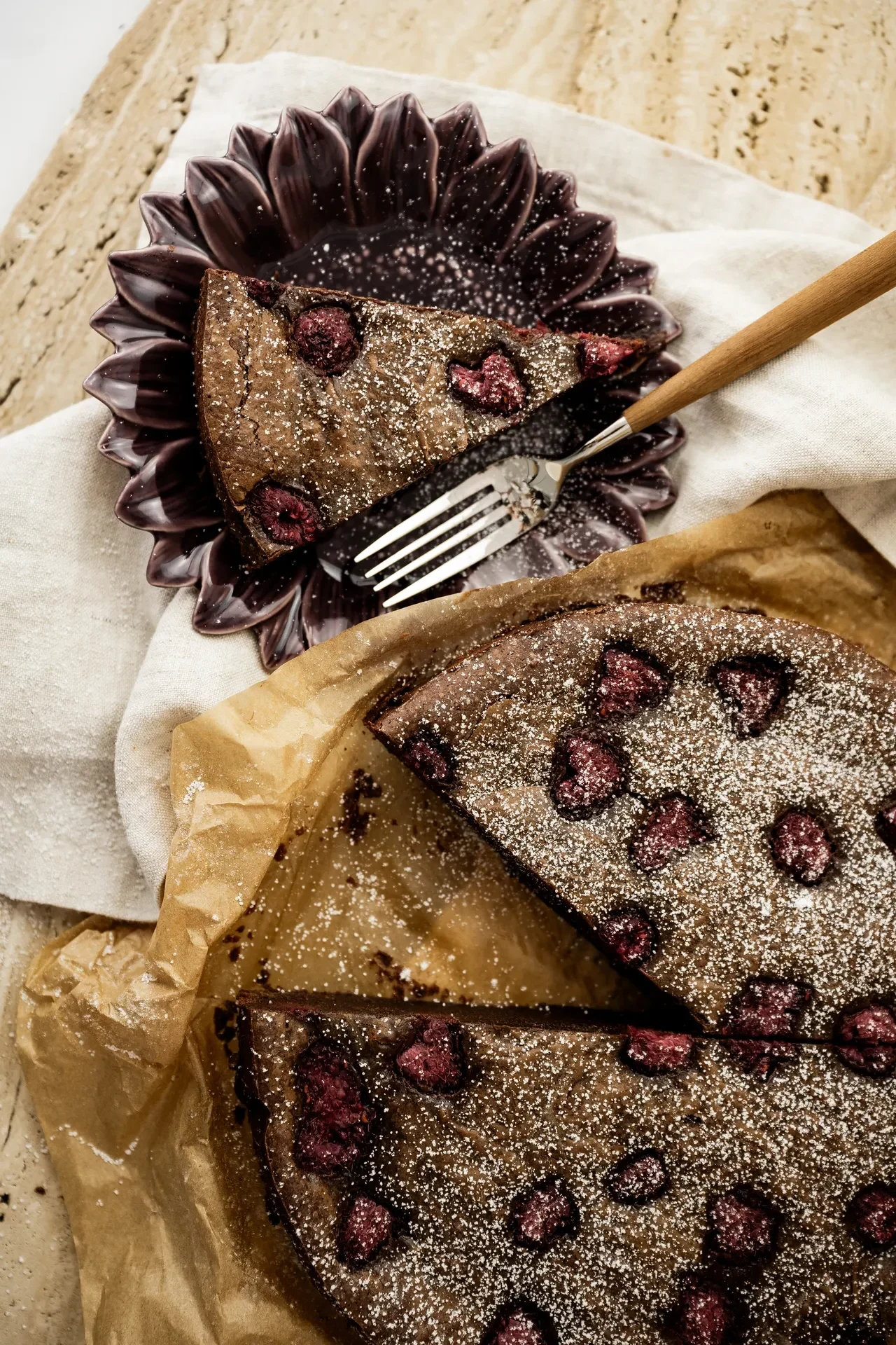 Brownie z malinami